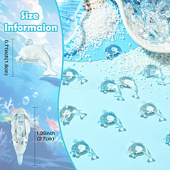 50Pcs 2 Colors Transparent Acrylic Pendants&nbsp;MACR-YW0004-33
