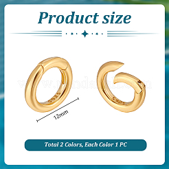 2Pcs 2 Colors 925 Sterling Silver Spring Gate Rings&nbsp;FIND-PH0022-62