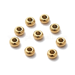 イオンプレーティング（IP）202ステンレス鋼スペーサービーズ  フラットラウンド  ゴールドカラー  3x1.5mm  穴：1.2mm&nbsp;X-STAS-H152-03B-G
