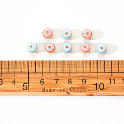 50個透明ストライプレジンビーズ  ラウンド  カラフル  1/4インチ（8mm）  穴：2mm  50個/袋&nbsp;RESI-YW0001-02D