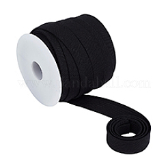 10mのポリコットン折りたたみリボン  布のDIY装飾用  ブラック  1/2インチ（13mm）  約10.94ヤード（10m）/セット&nbsp;OCOR-PH0006-08A