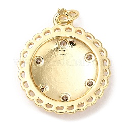 Brass Micro Pave Cubic Zirconia Pendants&nbsp;KK-Q775-20G