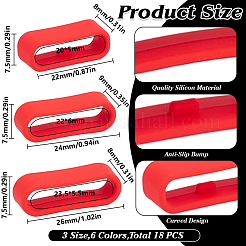18Pcs 18 Styles Silicone Replacement Watch Band Strap Loops&nbsp;FIND-DR0001-82