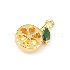 Brass Pave Colorful Cubic Zirconia Pendants&nbsp;CU-CBAFB7D-03A-G