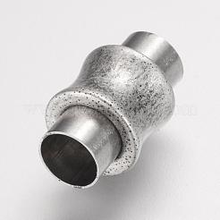 304ステンレススチール製マグネット留め具、接着端付き  花瓶  アンティークシルバー  16.5x10mm  穴：6mm&nbsp;STAS-F124-04AS01