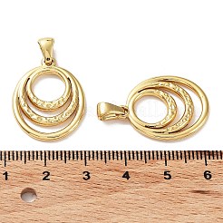 304ステンレスペンダント  オーバルチャーム  ゴールドカラー  24x18.5x2mm  穴：5.5x3mm&nbsp;STAS-P329-04G