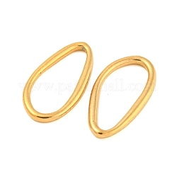 304ステンレススチールリンクリング  不規則な涙  ゴールドカラー  29x14.5x2.5mm  内径：24.5x10mm&nbsp;STAS-A095-05A-G