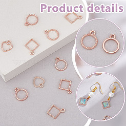 120Pcs 12 Styles Alloy Open Back Bezel Pendants&nbsp;FIND-GA0004-84RG
