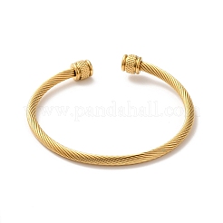 Ion Plating(IP) 304 Stainless Steel Cuff Bangles&nbsp;BJEW-P310-01G