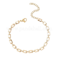 Brass Rectangle Link Chain Bracelets for Women Men&nbsp;BJEW-JB11458-01
