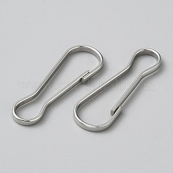 304 ステンレススチール プッシュゲート スナップ キーチェーン クラスプ 金具  ステンレス鋼色  32x11x2mm&nbsp;STAS-WH20010-005P-05