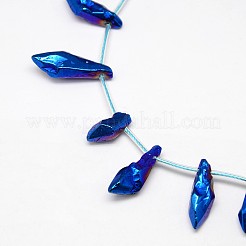 Electroplate Gemstone Natural Quartz Crystal Beads Strands&nbsp;G-L137-03