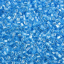 ガラス竹ビーズ  透明色光沢  ライトスカイブルー  2.5~3x2mm  穴：0.9mm  約15000個/ポンド&nbsp;SEED-S032-11A-103