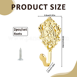 2Pcs Zinc Alloy Hooks&nbsp;FIND-WH0366-513G