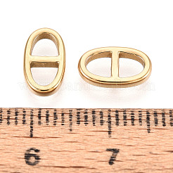 イオンプレーティング（IP）304ステンレススチールコネクタチャーム  オーバル  14KGP本金メッキ  10x6.5x2mm  穴：2.5mm&nbsp;STAS-N097-168LG
