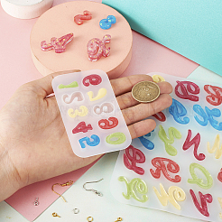 2Pcs 2 Style Letter & Number Silicone Pendant Molds&nbsp;DIY-TA0005-69