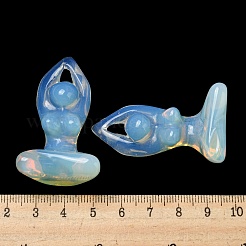 オパライト彫刻のヨガの女神像  自宅オフィスデスクトップ風水装飾  47.5~49.5x27~29x19~20.5mm&nbsp;DJEW-D012-06G
