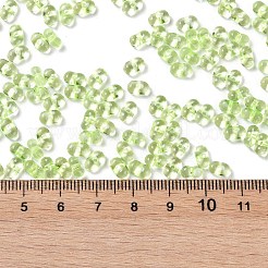 透明なアクリルビーズ  ピーナッツ  芝生の緑  4x6.5x3mm  穴：1.2mm  約11500個/500g&nbsp;TACR-G049-01D