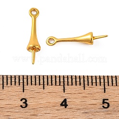 真鍮製のビーズキャップベイル  鉛フリー＆カドミウムフリー  長持ちメッキ  コーン  ゴールドカラー  16x4mm  穴：1mm&nbsp;KK-G502-17B-G