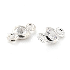 925 Sterling Silver Micro Pave Clear Cubic Zirconia Links Connectors&nbsp;STER-Z001-009S