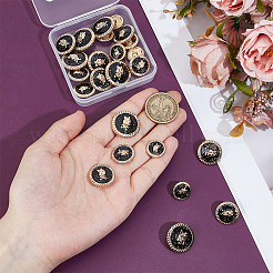 24Pcs 4 Styles 1-Hole Zinc Alloy Enamel Shank Buttons&nbsp;BUTT-OC0001-67