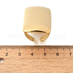 304ステンレススチールカフリング  18KGP本金メッキ  長方形  21.5x44.5mm  内径: 調節可能&nbsp;RJEW-E437-01G-01