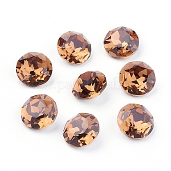 Pointed Back & Back Plated Glass Rhinestone Cabochons&nbsp;RGLA-J012-8mm-221