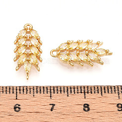 Brass Micro Pave Cubic Zirconia Pendants&nbsp;KK-N261-105G
