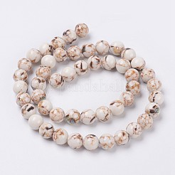 Sea Shell and Synthetic Turquoise Assembled Beads Strands&nbsp;G-G758-08-6mm