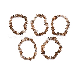 Natural Rutilated Quartz Chip Beaded Stretch Bracelets for Women Men&nbsp;BJEW-L038-01A