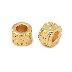 真鍮製スペーサービーズ  花  18KGP本金メッキ  6x5x4mm  穴：3mm&nbsp;KK-D375-02G-01