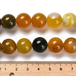 染め加工天然石瑪瑙ビーズ連売り  ラウンド  ゴールデンロッド  14mm  穴：1mm  約27個/連  14.88~15.35''（37.8~39センチメートル）&nbsp;G-G175-A11-01