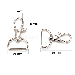 Zinc Alloy Swivel D Rings Lobster Claw Clasps&nbsp;E341-8