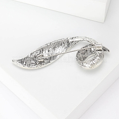 花のラインストーンピン  合金ブローチ女の子女性ギフト用  銀  59x23mm&nbsp;PW-WG73125-01