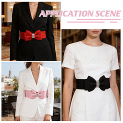 4Pcs 4 Colors Adjustable Bowknot PU Leather Elastic Waistbands for Women&nbsp;AJEW-CO0001-07