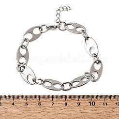304 Stainless Steel Oval Link Chain Bracelets for Women Men&nbsp;BJEW-L720-03P