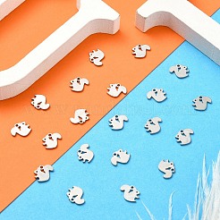 304ステンレススチールチャーム  ステンレス鋼色  リス模様  8x9x1mm  穴：1mm&nbsp;STAS-CJC0008-10P-01