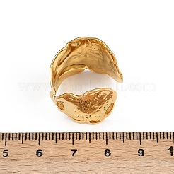女性用304ステンレススチール調節可能なカフリング  ゴールドカラー  19mm  内径: 調節可能&nbsp;X-RJEW-A074-09G