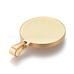 イースター 304 ステンレス ペンダント  イエスとフラットラウンド  ゴールドカラー  25x21.5x3.5mm  穴：3x7mm&nbsp;STAS-F252-05G