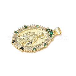 Brass Micro Pave Cubic Zirconia Pendants&nbsp;KK-Q068-40D-G