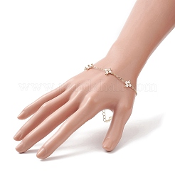 Shell Pearl Beaded Cross Link Bracelet&nbsp;BJEW-JB09313
