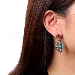 Synthetic Turquoise Dangle Stud Earrings&nbsp;EJEW-C178-06B