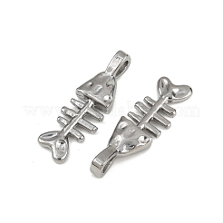 海をテーマにした304ステンレススチールペンダント  変色防止  魚  32x10x4mm  穴：5x3mm&nbsp;STAS-F317-01I-P
