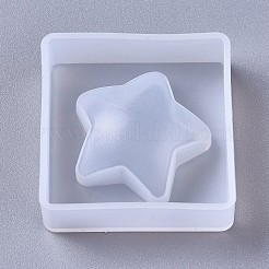 シリコンモールド  レジン型  UVレジン用  エポキシ樹脂ジュエリー作り  スター  ホワイト  45x45x14.5mm&nbsp;DIY-F041-14B