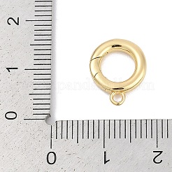真鍮製スプリングゲート留め具  カドミウムフリー＆ニッケルフリー＆鉛フリー  リング  18KGP本金メッキ  16x13.5x2.5mm  穴：1.6mm&nbsp;KK-M311-25G-02