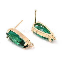 K9 Glass Stud Earring Teardrop Findings&nbsp;KK-E071-25KCG-03
