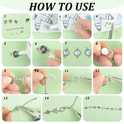 ステンレススチールと合金のリンクブレスレットのDIYキット  アンティークシルバー  6~65x10~24x1.5~4.5mm  穴：1~2mm&nbsp;DIY-PH0029-29