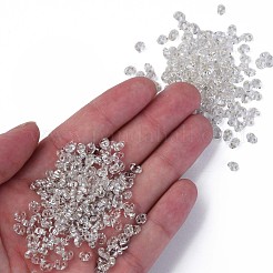 光沢チェコガラスシードビーズ  銀並ぶ  2穴  オーバル  透明  5x3.5x2.5mm  穴：0.9mm  約500 G /袋&nbsp;SEED-N004-005-F01