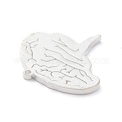 変色しない201ステンレススチールペンダント  ブレインチャーム  ステンレス鋼色  17.5x18x1mm  穴：1mm&nbsp;STAS-C062-02P