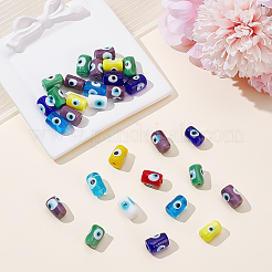30Pcs Handmade Evil Eye Lampwork Beads&nbsp;LAMP-ME0001-14